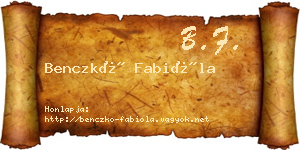 Benczkó Fabióla névjegykártya